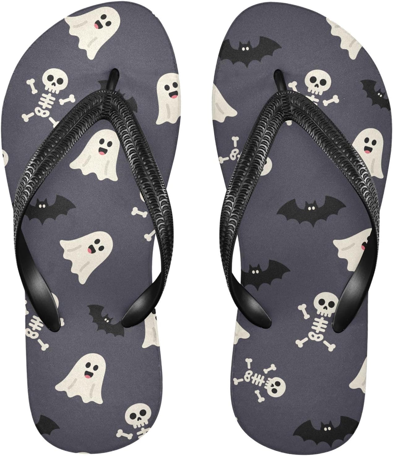 

Летние пляжные шлепанцы Cute Skull Ghost Bats для женщин и мужчин, повседневные сандалии для душа 2301697 Kfbe