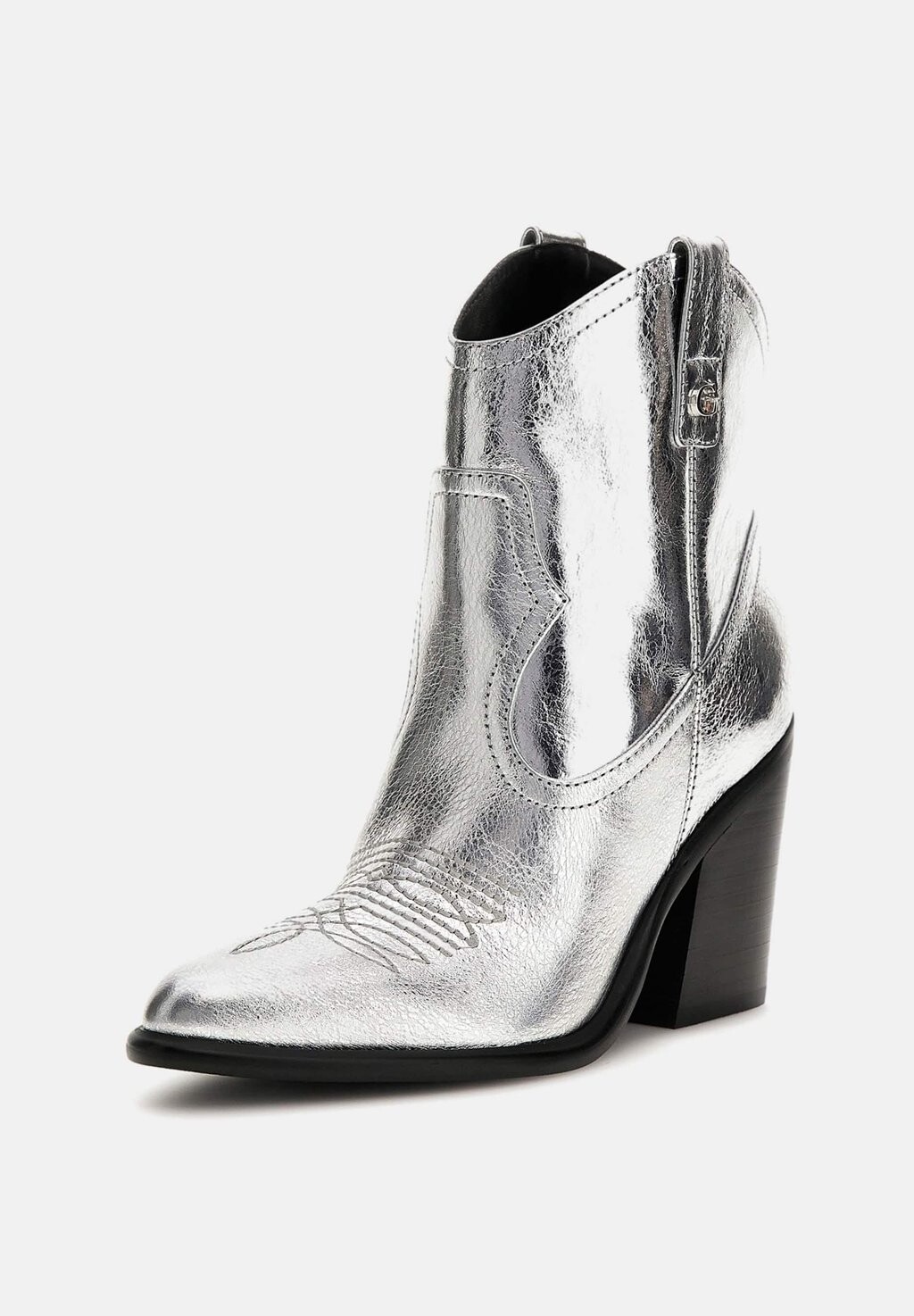 

Ковбойские/байкерские ботильоны Guess, серебристого цвета