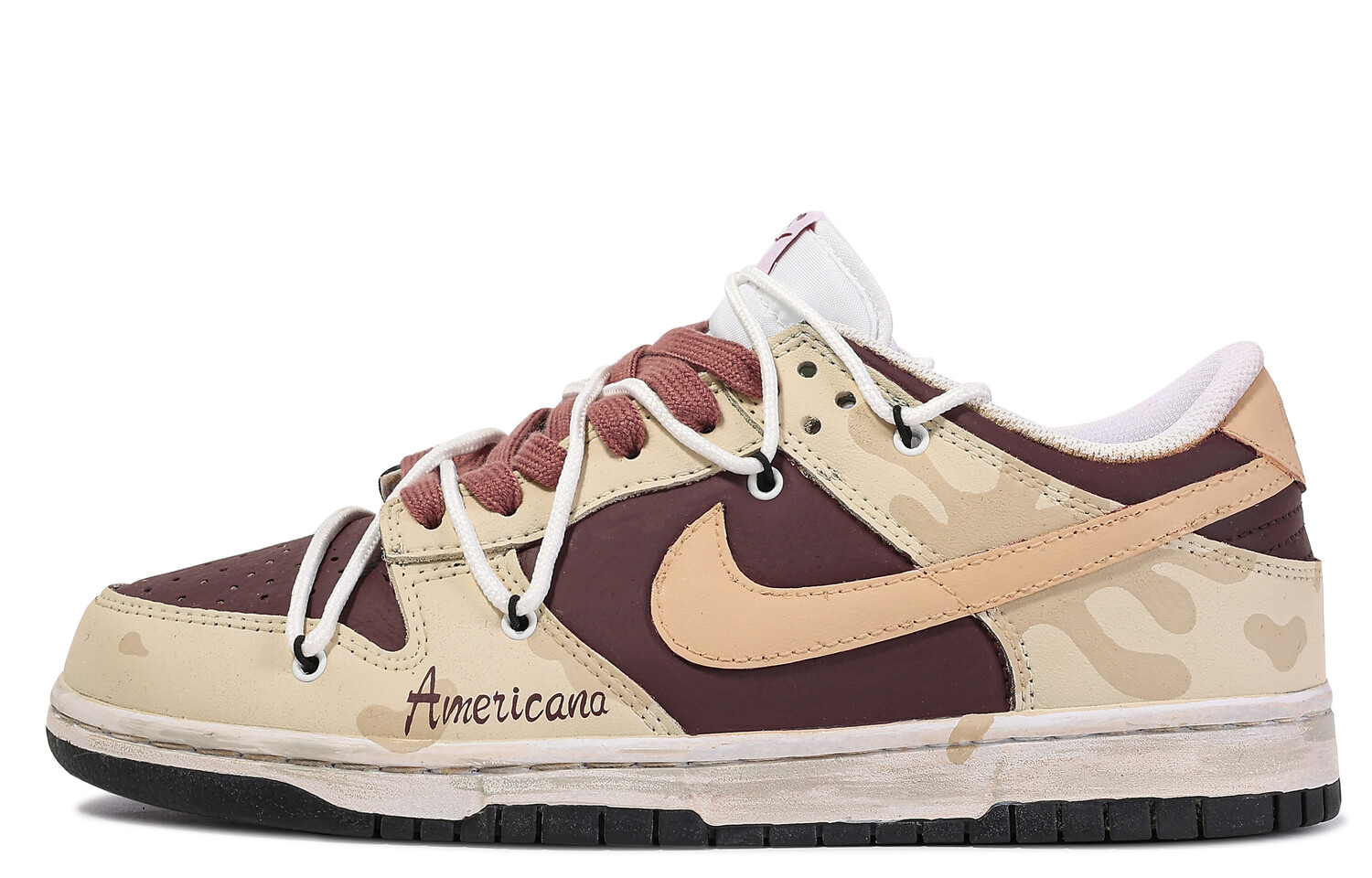 

Кроссовки для скейтбординга Dunk мужские низкие коричневый/красный Nike