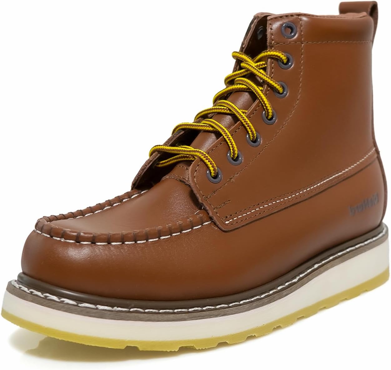 

Мужские кожаные ботинки с мягким носком, 15 см - противоскользящие, прочные, дышащие защитные ботинки для строительства и промышленного использования, Модель SureTrack 84994 Rock Poster, коричневый