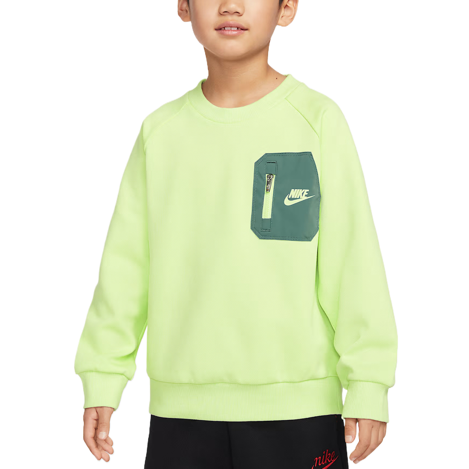 

Детский свитшот с круглым вырезом Moderate Nike, светло lime/зеленый/светло lime