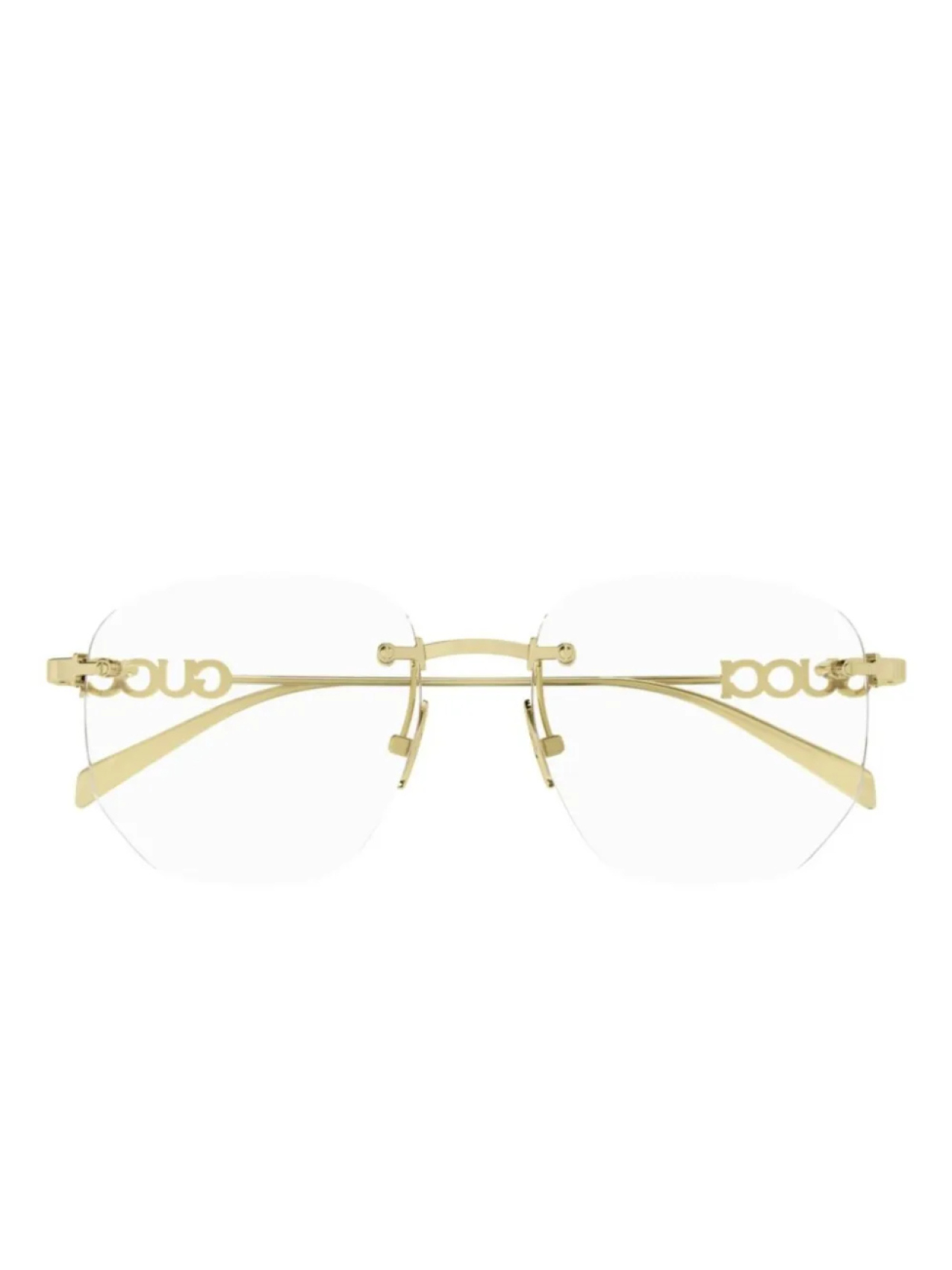 

Очки в геометрической оправе Gucci Eyewear, золотой