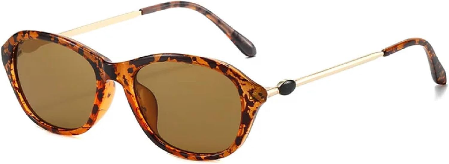 

Винтажные солнцезащитные очки для женщин, модные солнцезащитные очки UV400 овальной формы с леопардовым принтом, мужские солнцезащитные очки в стиле панк TKKTLLT, Leopard-brown