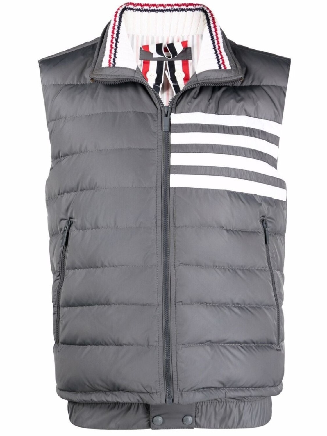

Thom Browne дутый жилет с полосками 4-Bar, серый