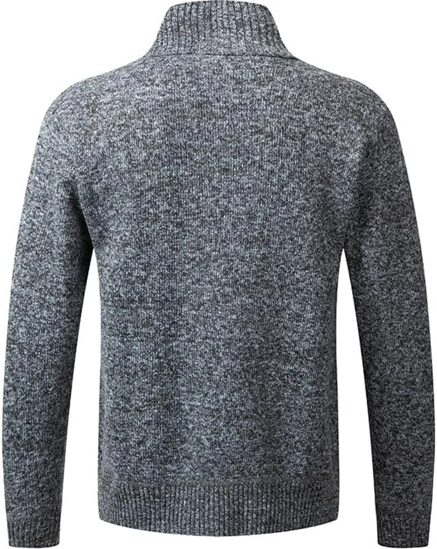 Мужской застегивающийся водолазный свитер кардиган Slim Fit — фото 2