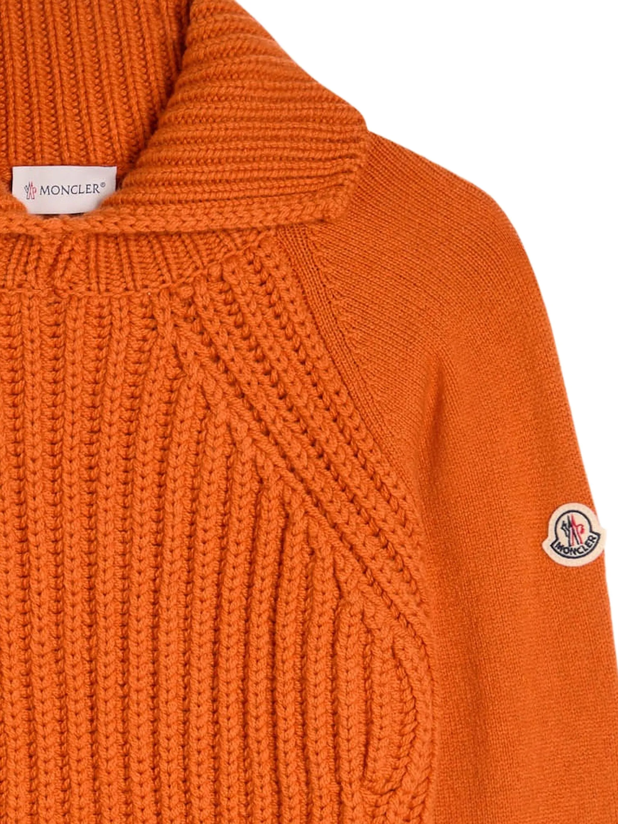 Свитер из смесовой вирджинской шерсти Moncler, оранжевый — фото 2