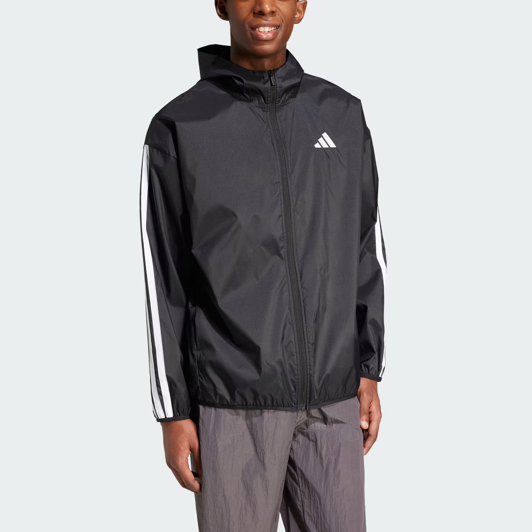 Adidas Куртка Essential Jackets & Coats мужская черно-белая — фото 4