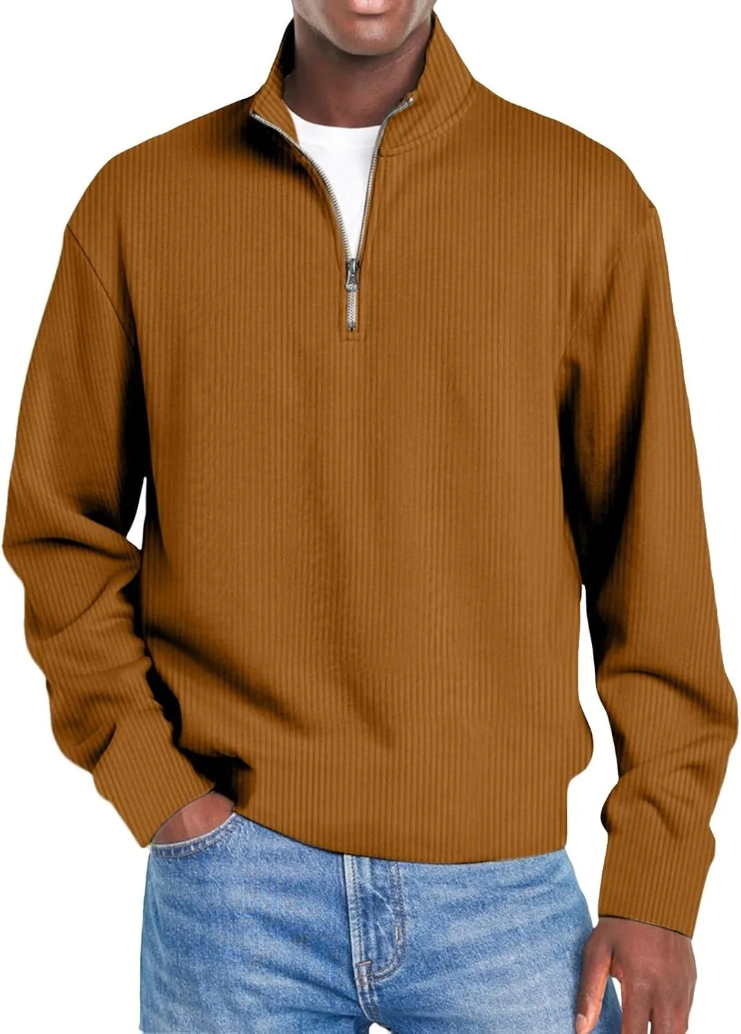 

Мужская толстовка с четвертью молнией и воротником-стойкой CRNTCEM