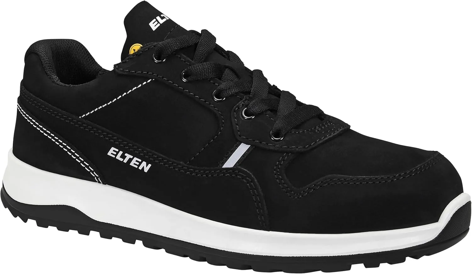 Защитные ботинки ELTEN Journey Black Low ESD S3S, для мужчин и женщин, кожаные, со стальным защитным носком, легкие, спортивные, черный
