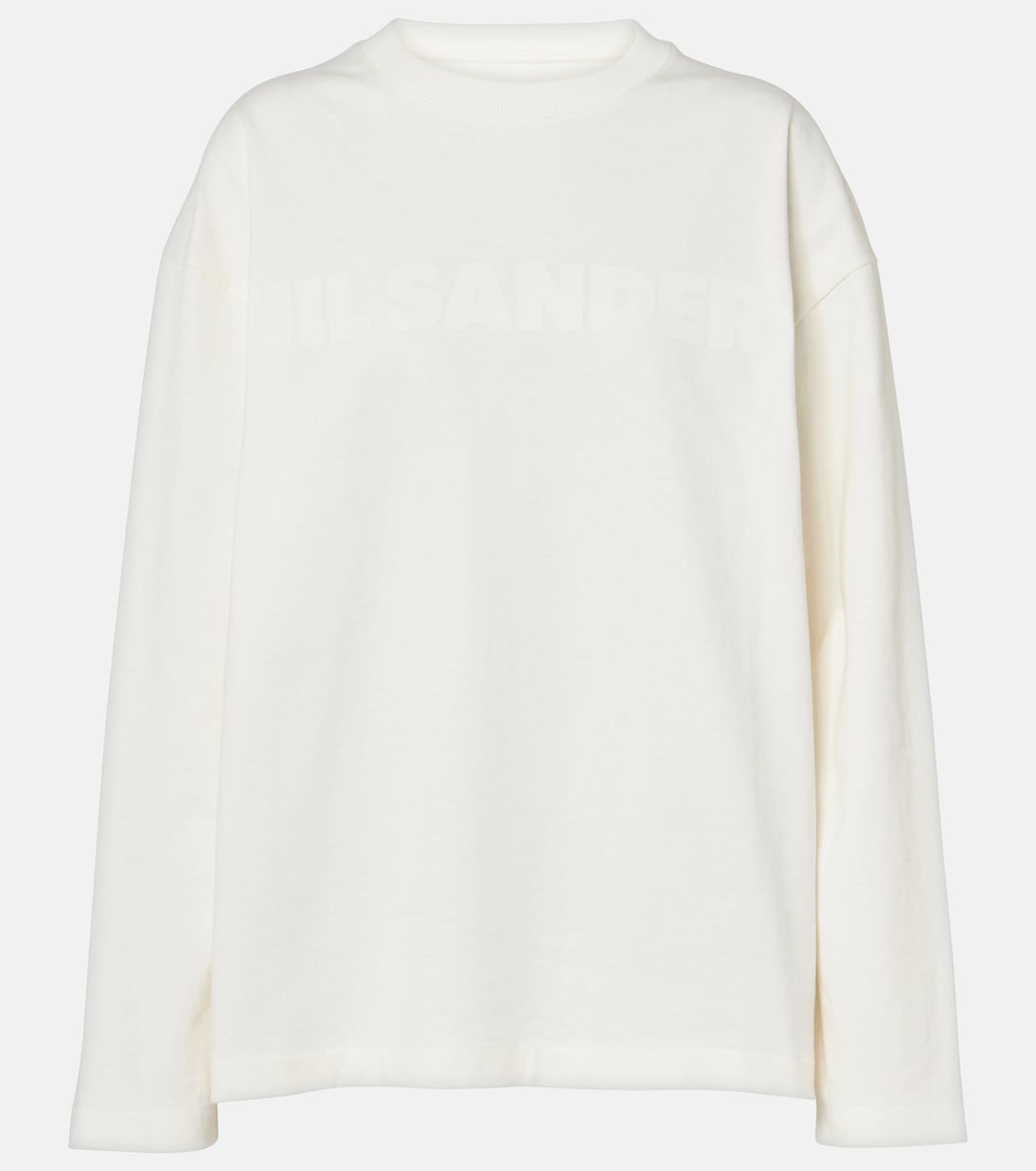 

Толстовка из хлопкового джерси с логотипом Jil Sander, Porcelain