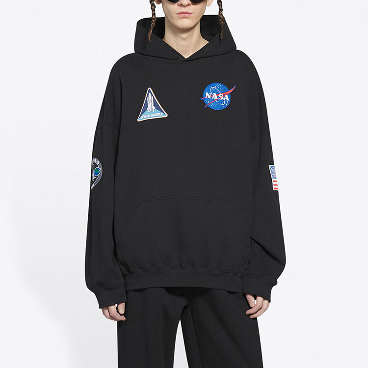 Худи Balenciaga Boxy, черный — фото 3
