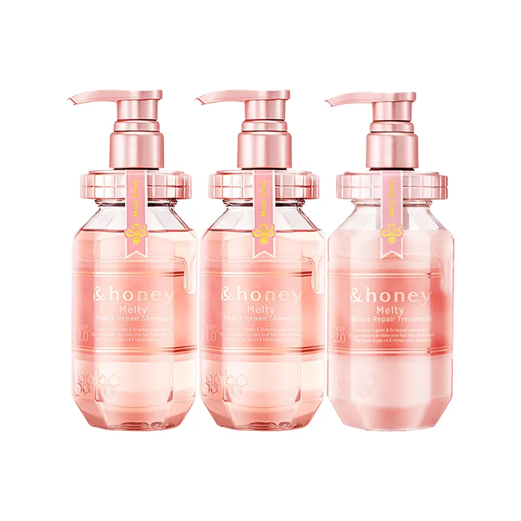 Набор шампуня и кондиционера для увлажнения и смягчения волос &honey Glossy, Three-Piece Set: Melty Rose Shampoo 440ml*2+Melty Rose Hair Conditioner 445g