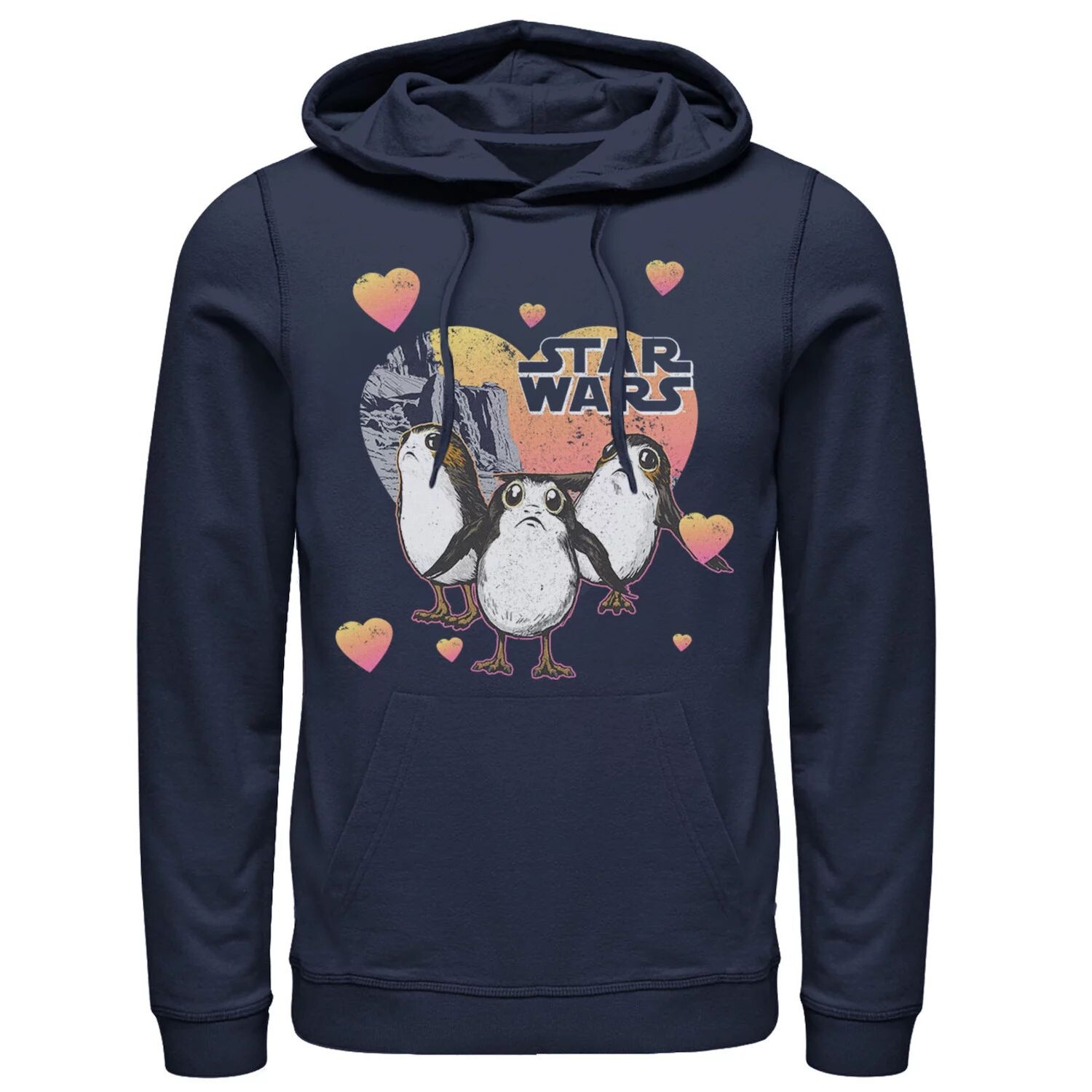 

Мужская толстовка с капюшоном «Звездные войны» Porg Hearts Group Shot Valentine Star Wars