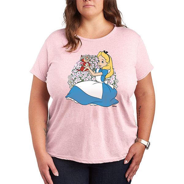 

Футболка с принтом Alice in Wonderland Alice & Dinah Plus Disney, Heather Pink