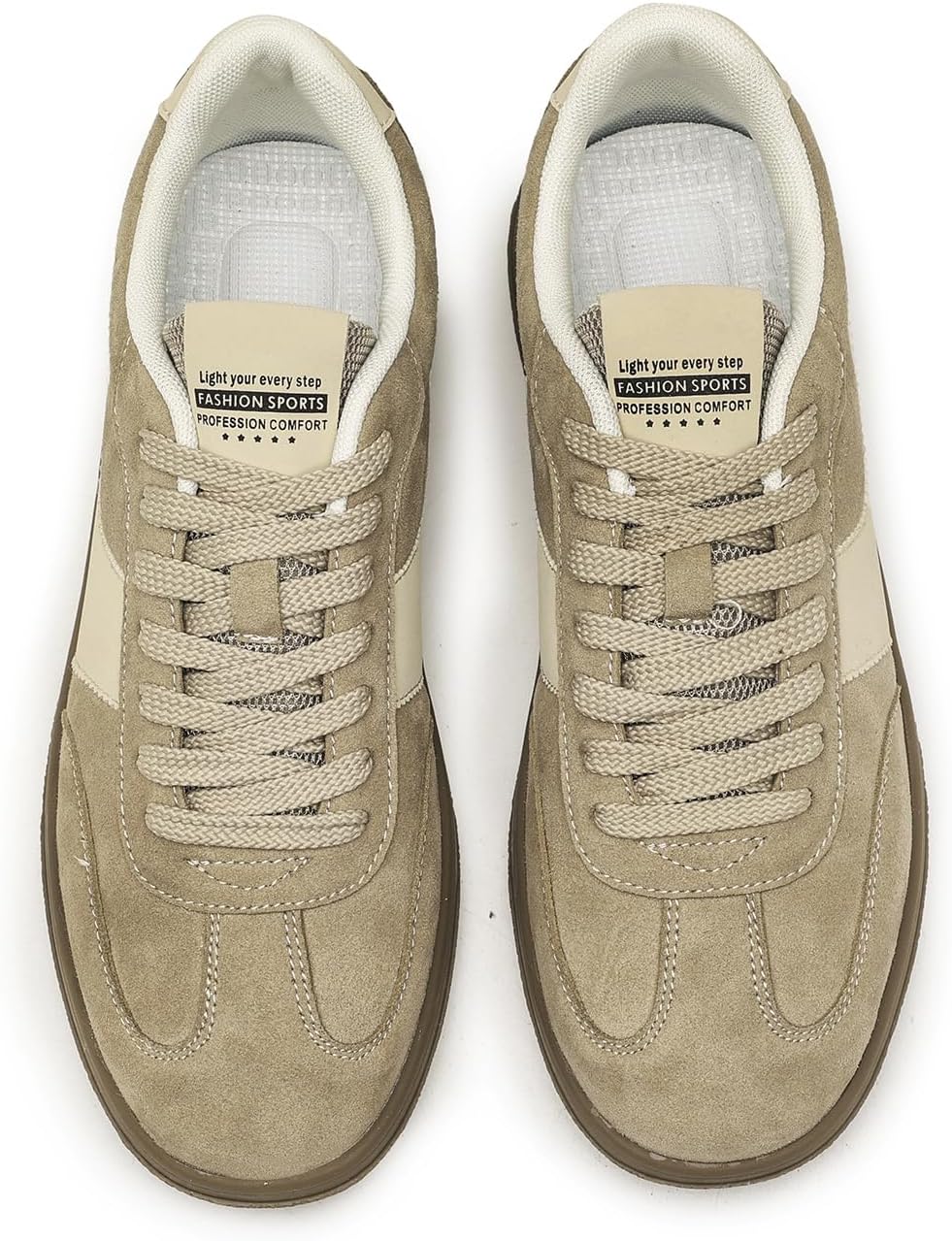 

Мужские модные кроссовки в ретро-стиле на все сезоны, немецкие тренировочные кроссовки из цельной кожи с плоской подошвой Lhyxu, Apricot Color