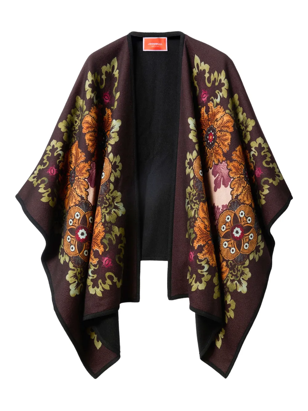 

Шерстяная накидка с цветочным узором La DoubleJ, красный