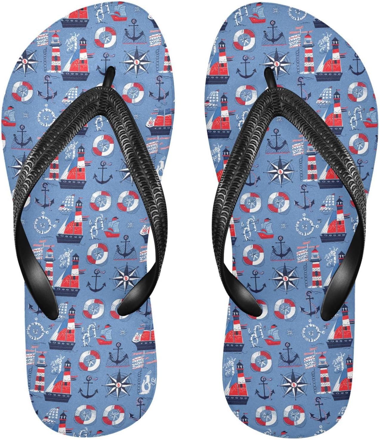 

Шлепанцы Anchor Sailboat Blue Sea для пляжа, летние повседневные сандалии для женщин и мужчин 20861911 Kfbe