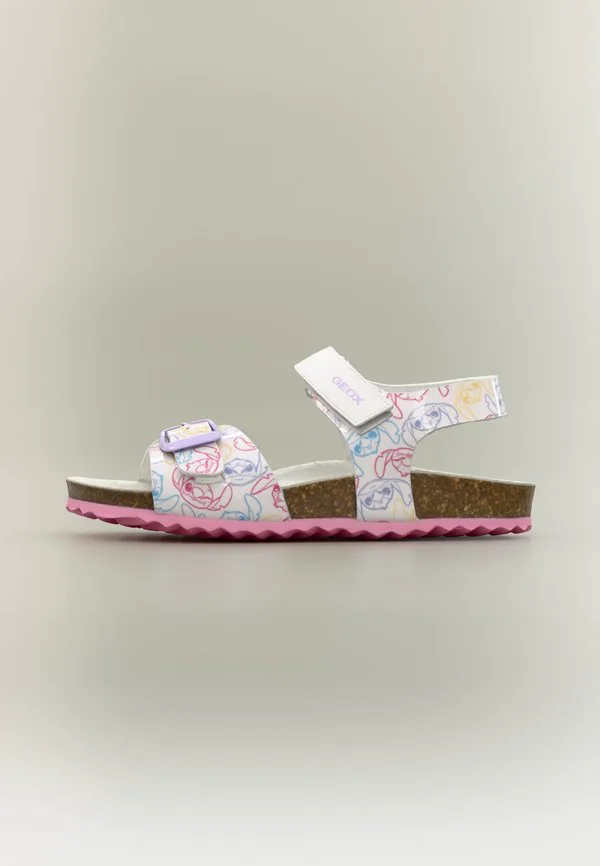 Классические сандалии адриэль из мультфильма диснея Geox, White/Dark Pink
