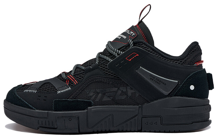 

Кроссовки для скейтбординга мужские с низким верхом цвета обсидиан черный/угольно-черный 361°