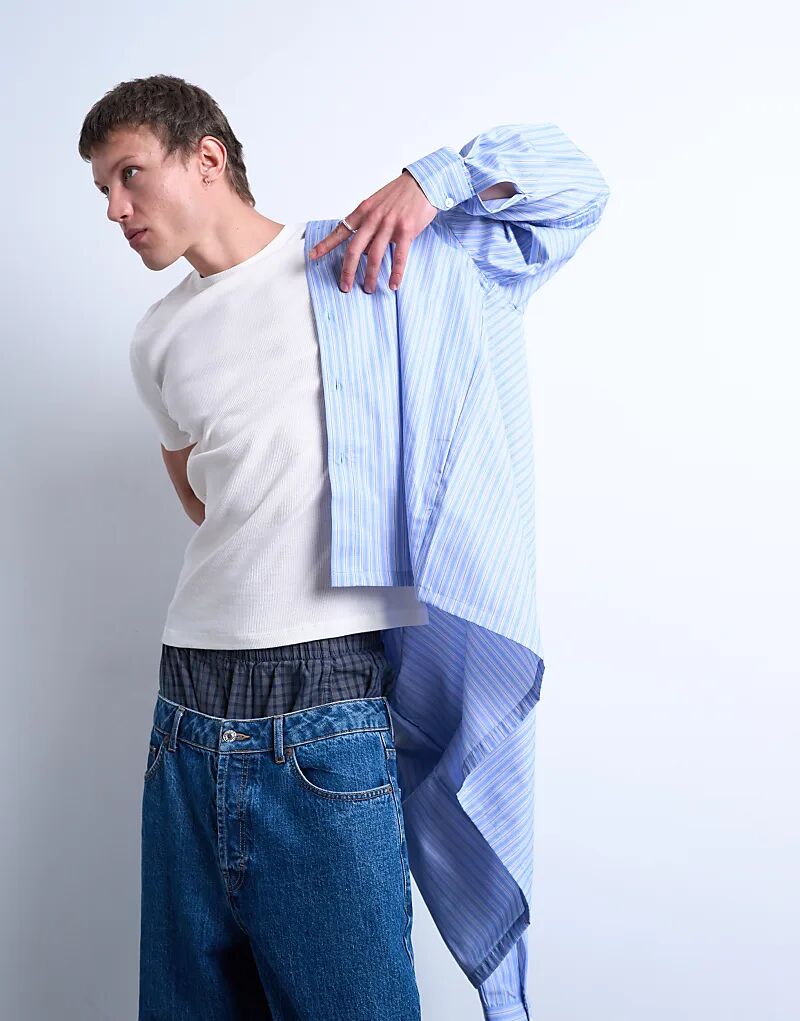 

Футболка Topman облегающего кроя в рубчик цвета экрю