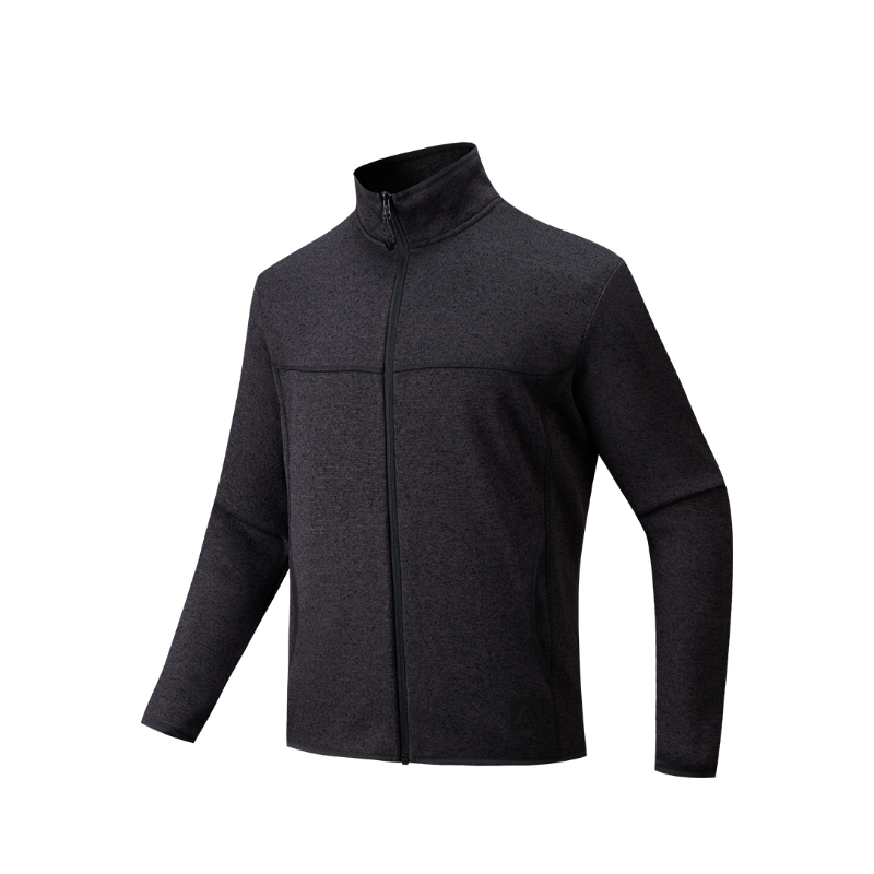 

ANTA Мужская базовая флисовая одежда Outdoor Collection черный вересковый серый, Basic Black Heather Gray