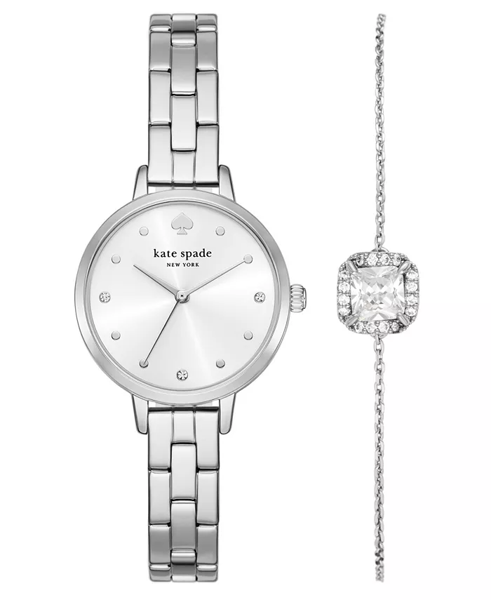 

Женские часы Metro с тремя стрелками и браслетом, серебристый сплав, 30 мм kate spade new york