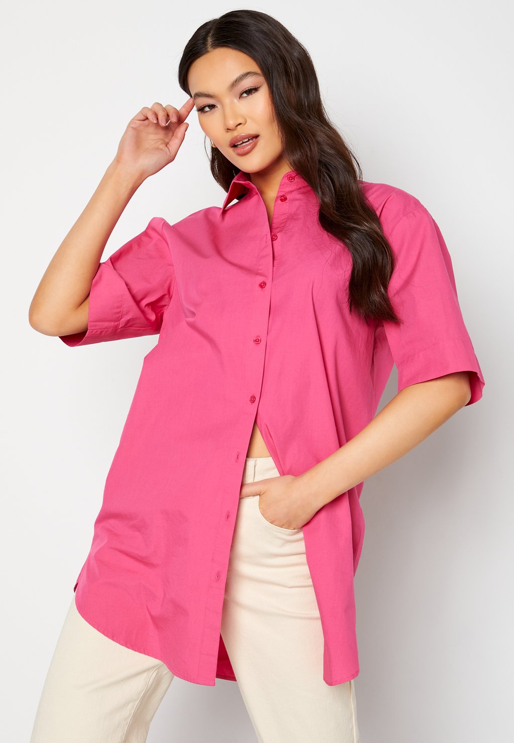 

Блузка на пуговицах RELAXED SHORT SLEEVE SHIRT Bubbleroom, розовый