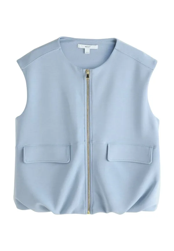 Жилет прямого кроя с объемным подолом Next, Light Blue