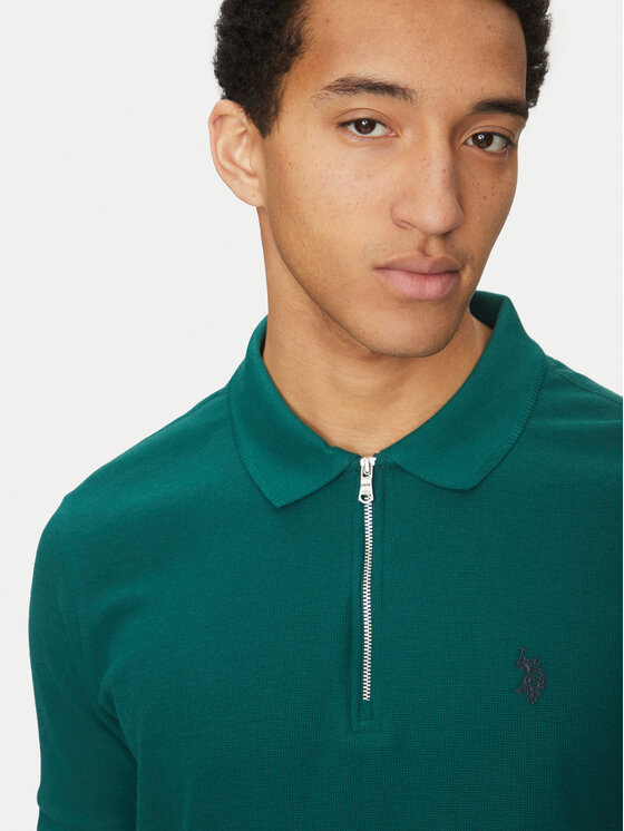Рубашка поло стандартный крой MUP3335 U.S. Polo Assn., зеленый — фото 4