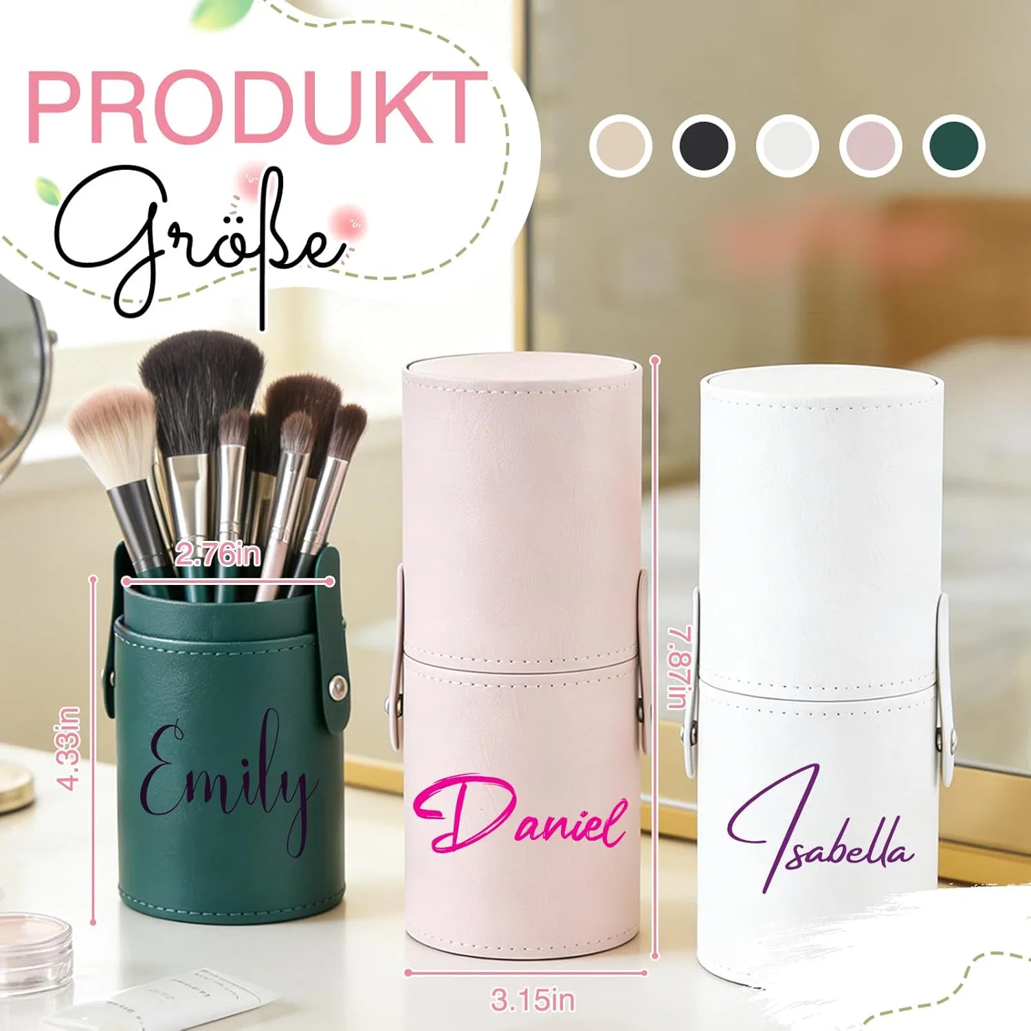 Персонализированный держатель для кистей для макияжа с крышкой Wbw, Make Up Brush Holder 2 — фото 4