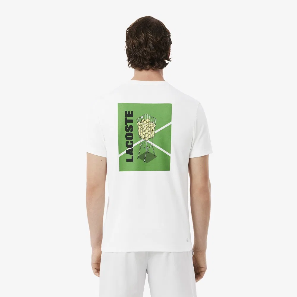 Футболка мужская Lacoste Tennis Heritage Graphic, белый — фото 3