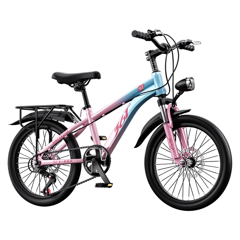 

Велосипед Youth & Student Unisex с дисковым тормозом из высокоуглеродистой стали 361°, синий розовый with seat variable speed (spoke wheel)