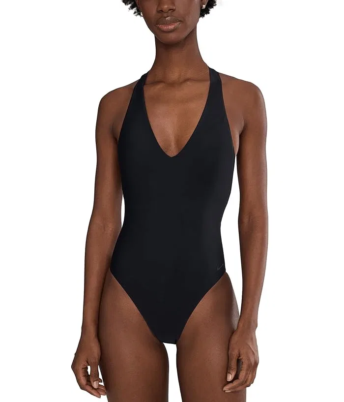 Купальник слитный Hydralock Luxe V-neck One Piece Nike, Black