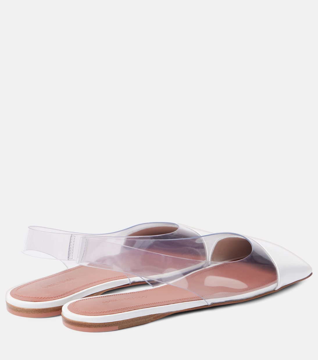 Туфли-лодочки из ПВХ Ane Glass Amina Muaddi, Transparent Pvc & White Patent — фото 3