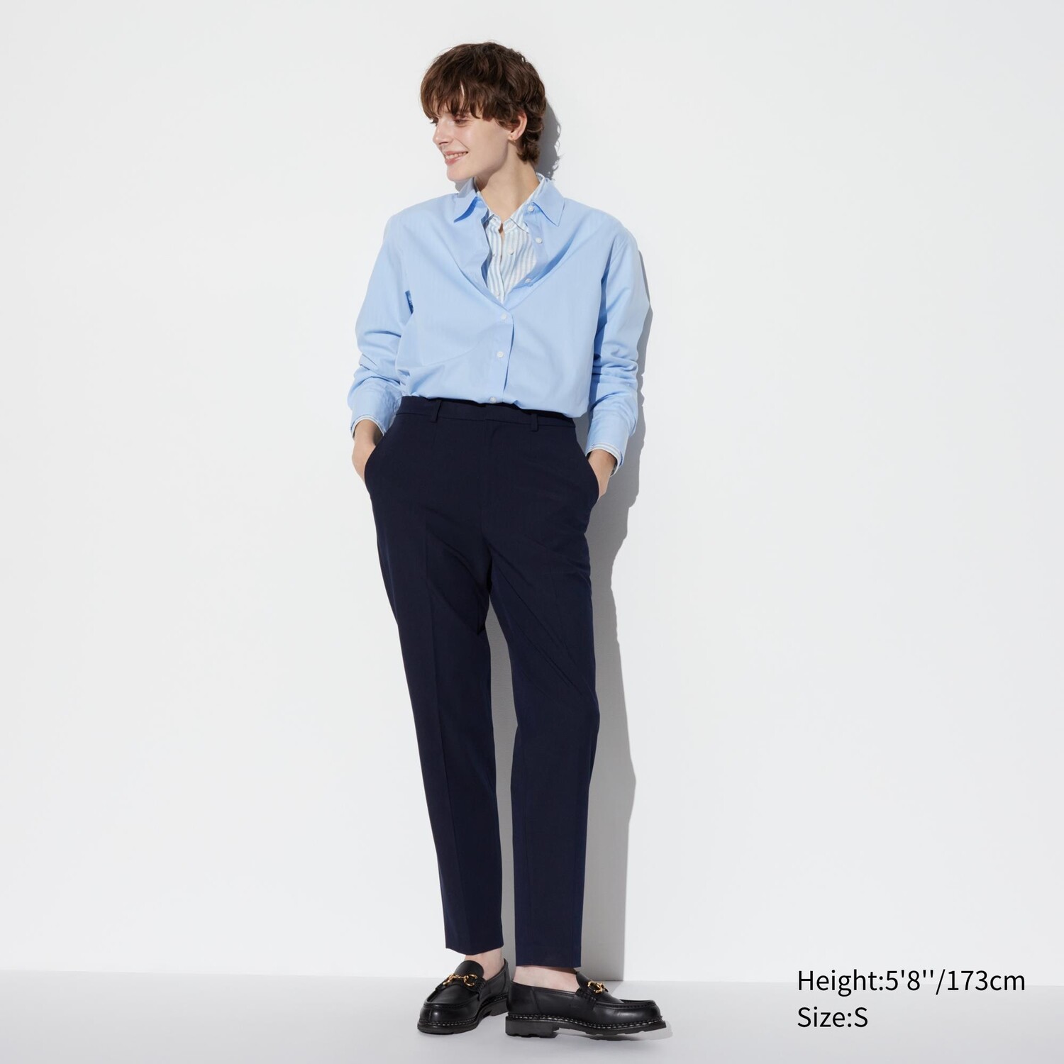 

Брюки UNIQLO Smart удлиненные, темно-синий