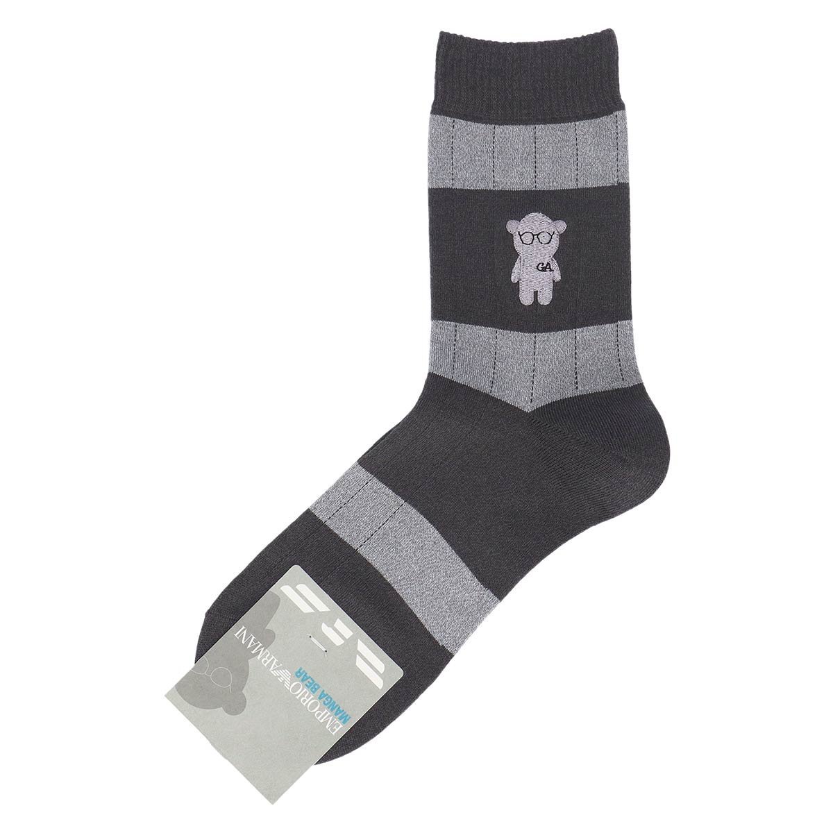 Повседневные носки средней длины Tuck Stripe Manga Bear Emporio Armani, 97. Charcoal