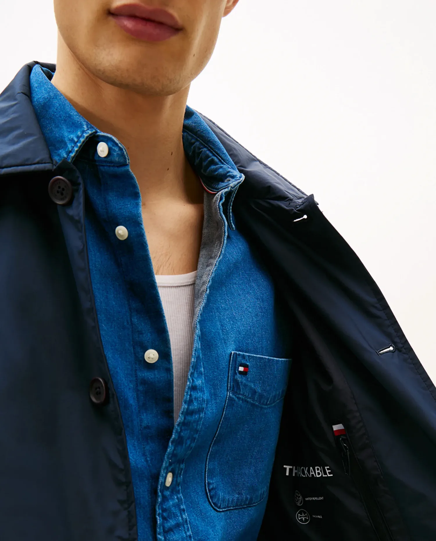 Стеганая и водонепроницаемая куртка для верховой езды Tommy Hilfiger, темно-синий — фото 3