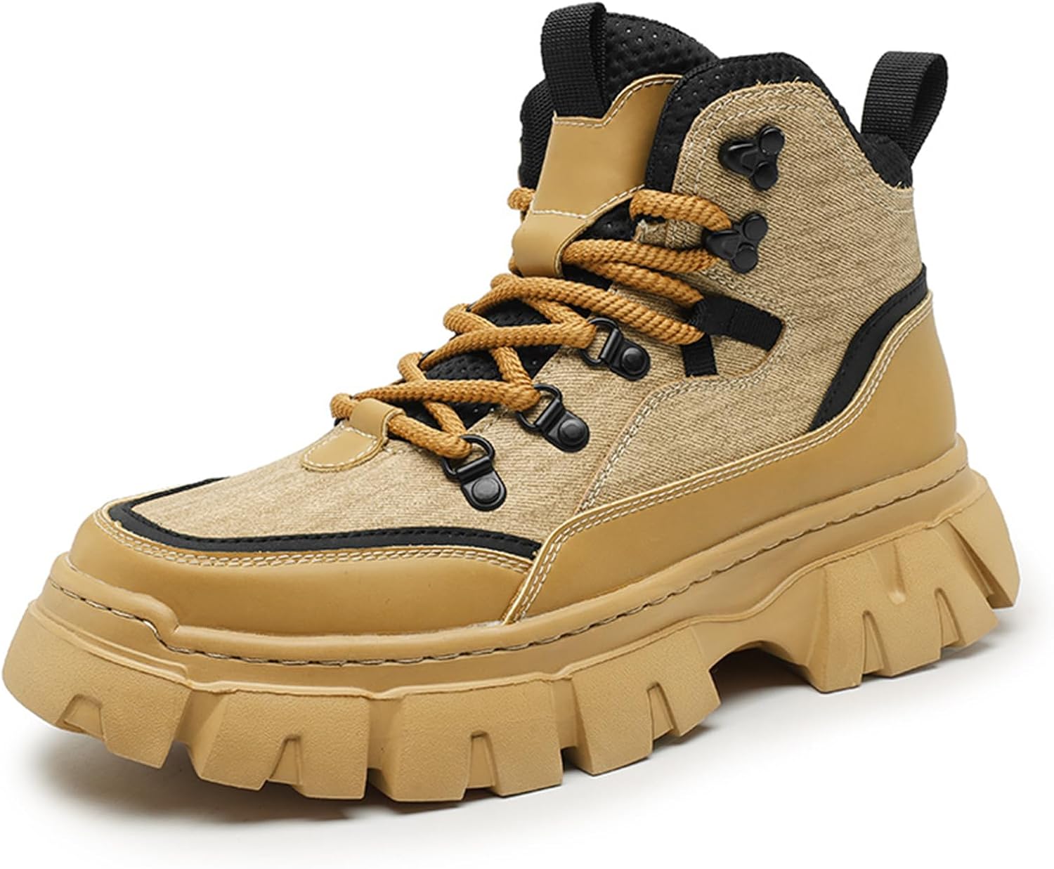 

Мужские высокие кеды TengfeiFly на шнуровке, походные ботинки из холщовой ткани с веревочными шнурками, золотой