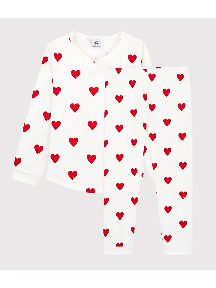 Пижама детская, белый/красный, PETIT BATEAU