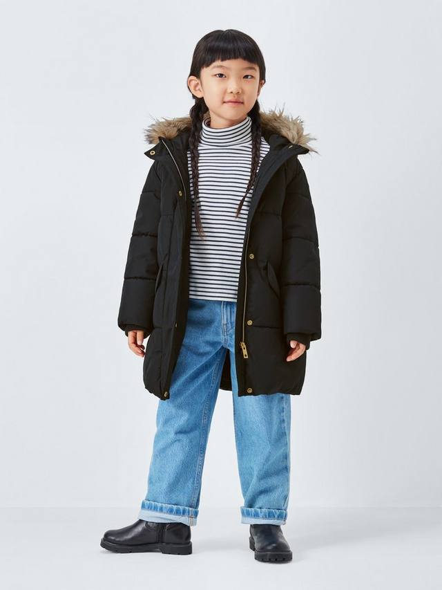 

Детское утепленное дождевик пальто John Lewis, Black