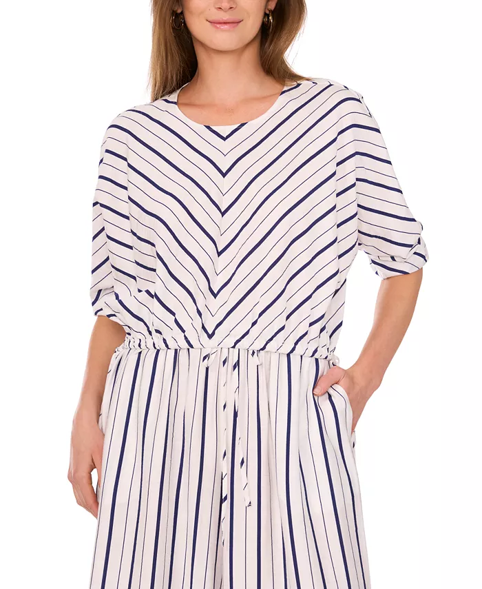 

Миниатюрный топ с шевронными полосками и завязкой на подоле Sam & Jess, синий