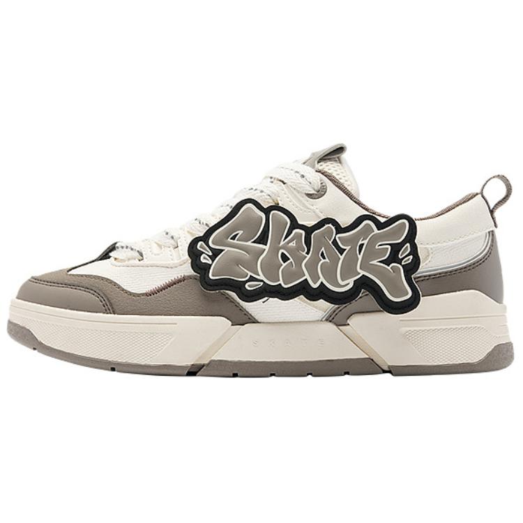 

QIAODAN Кроссовки Bread Shoes с противоскользящим износостойким низким верхом для скейтборда, мужские, цвет белый/умбра