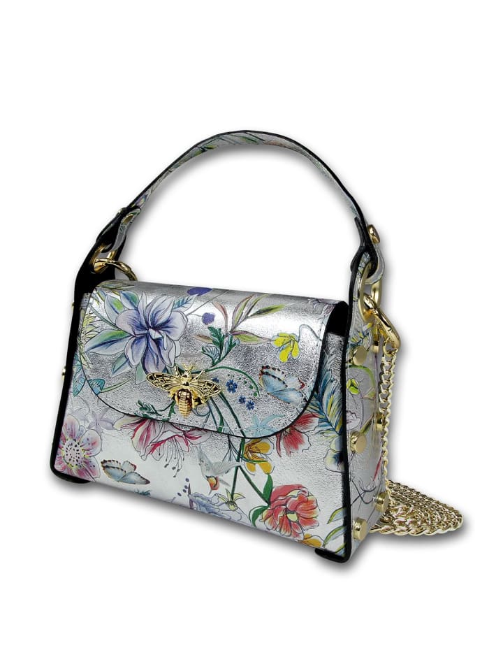 

Кожаная сумка через плечо Toscanto, серебристая, цветная, примерно 19 см Toscanto