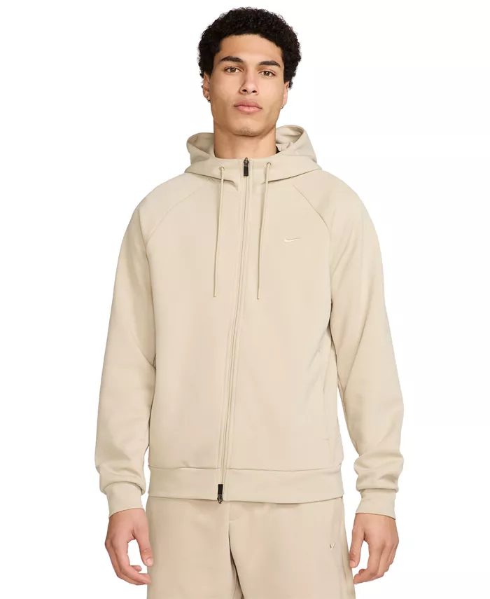 

Мужская базовая худи с молнией Dri-FIT для тренировок Nike, коричневый/бежевый