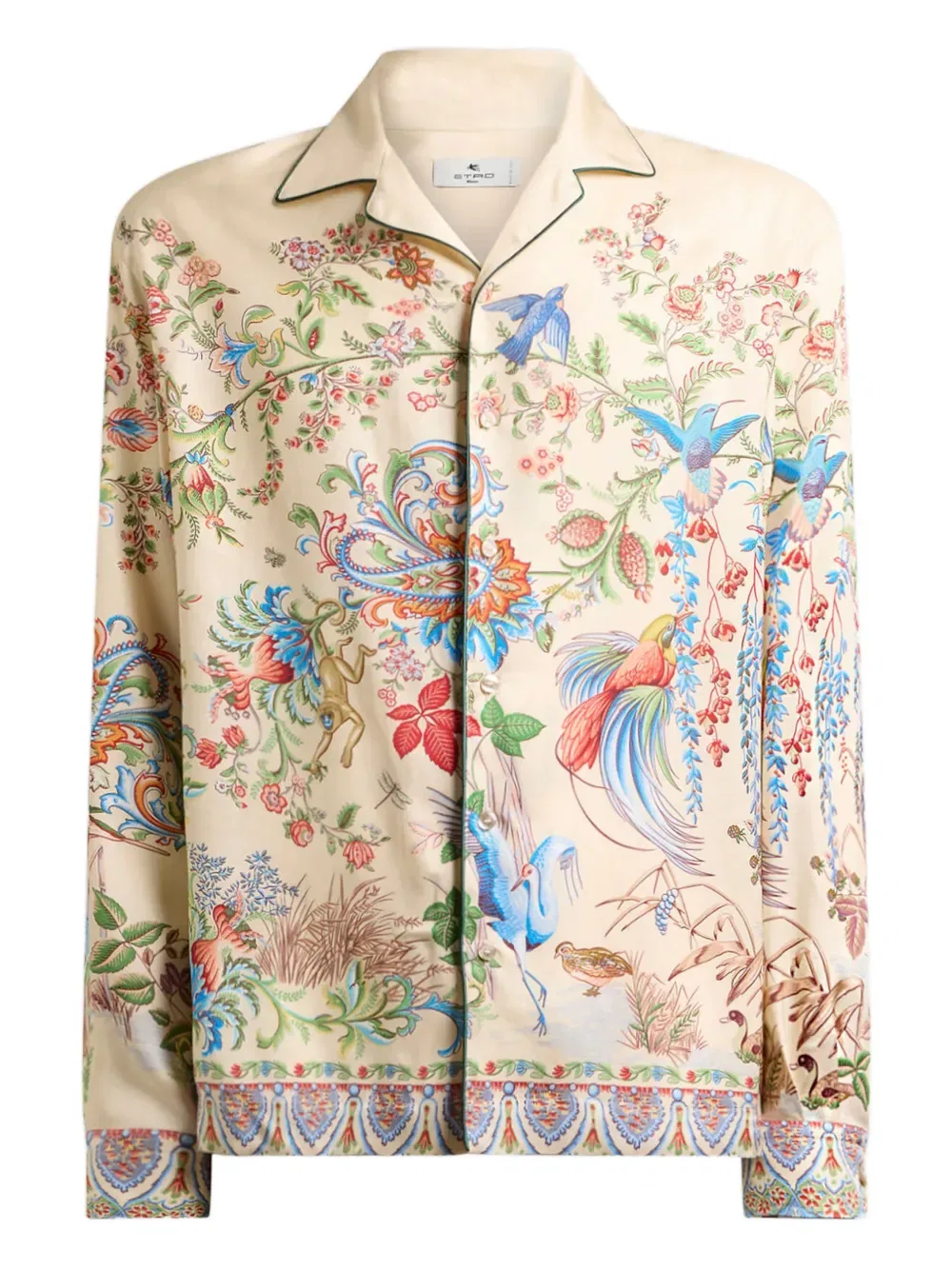 Рубашка для боулинга из саржи Etro, нейтральный