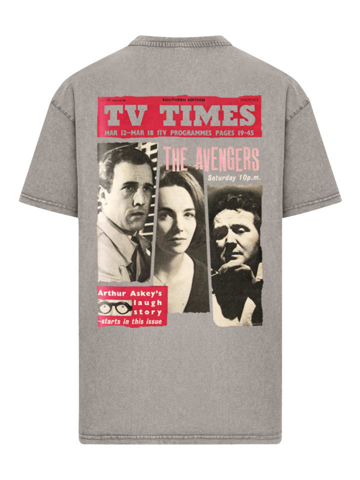 

F4NT4STIC Футболка большого размера с надписью TV Times «Мстители», обложка 1961 года, цвет «асфальт»