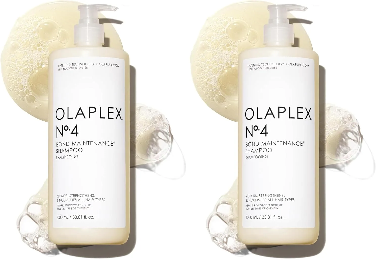Olaplex Nº.4 Bond Maintenance укрепляющий шампунь для волос: восстанавливает повреждения и защищает от ломкости, увлажняет, для кудрявых, вьющихся, прямых и волнистых волос 1000 мл (2 шт.)