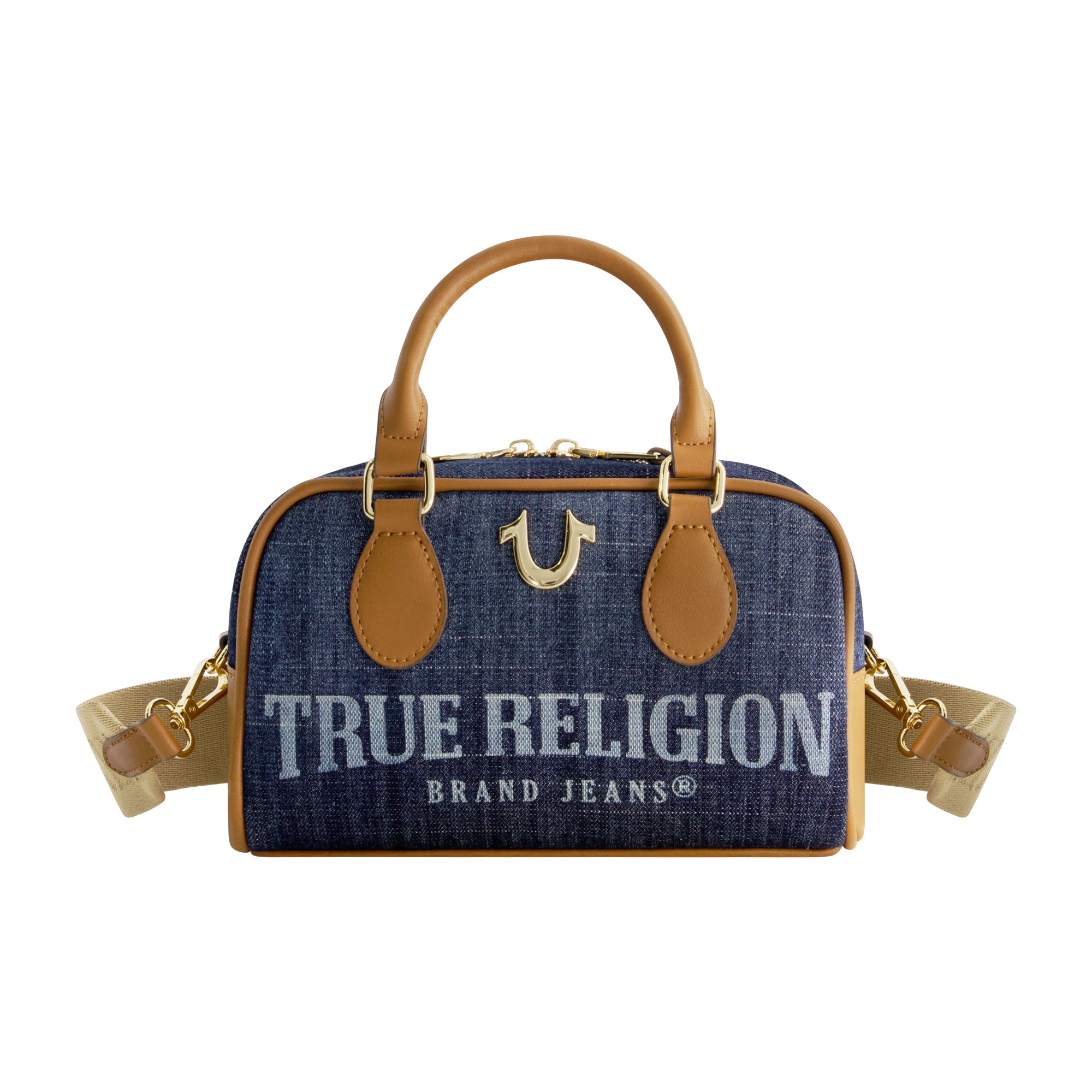 

True Religion Denim Logo Мини-сумка-портфель через плечо, цвет dark denim