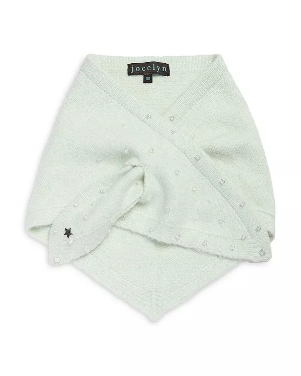 

Вязаный треугольный шарф, продеваемый через плечо. Jocelyn, зеленый