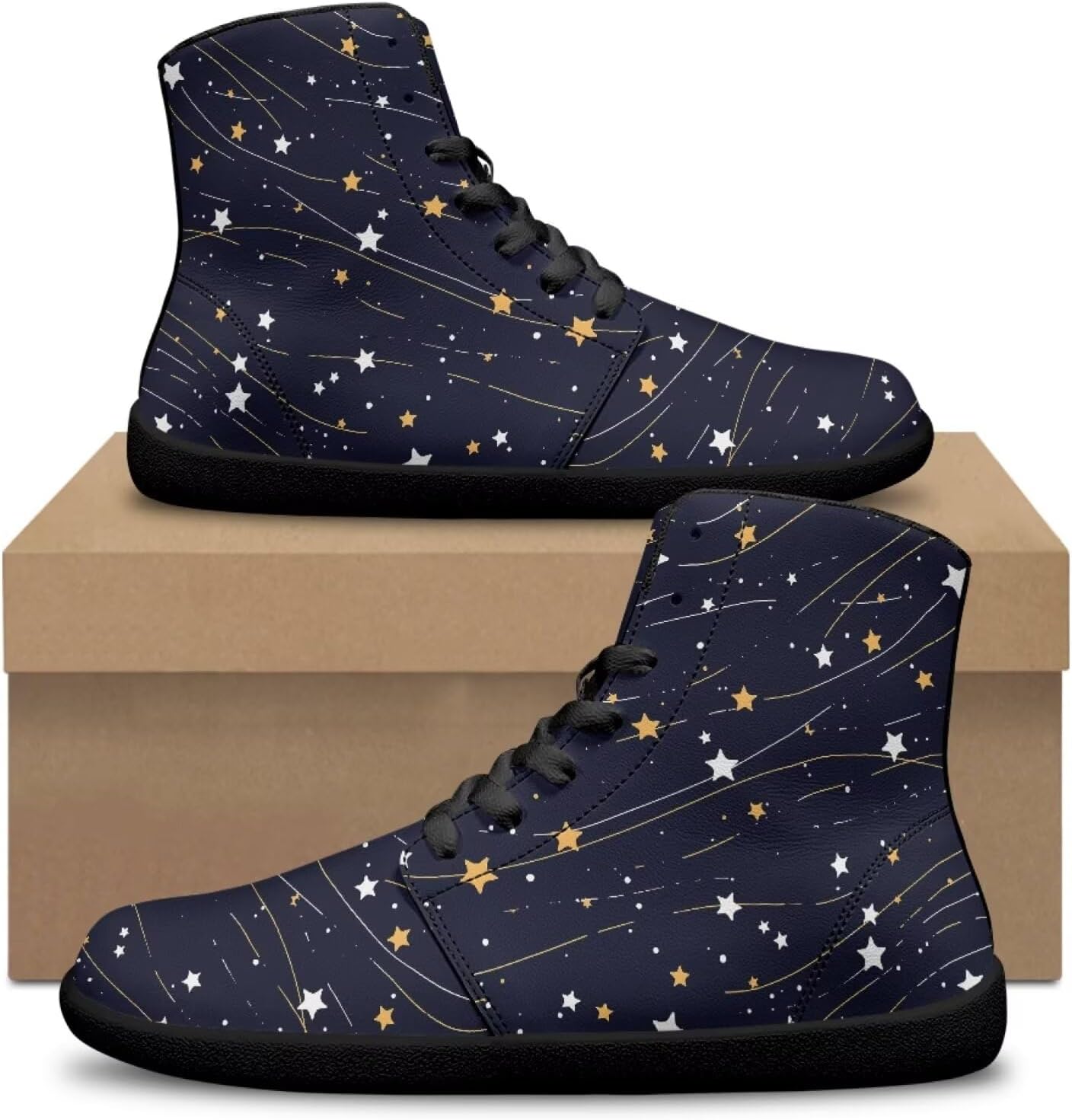 Мужские сандалии Jeiento Galaxy Barefoot с минималистичным дизайном, широкой носочной частью, ботильонами на щиколотку, из искусственной кожи, для ходьбы, повседневная обувь, Galaxy Stars — фото 2